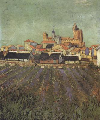 Vincent Van Gogh View of Saintes-Maries (nn04) Spain oil painting art